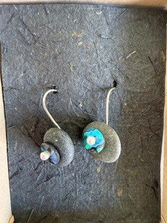 Stone Arrow earrings Beachstone Paua Drop