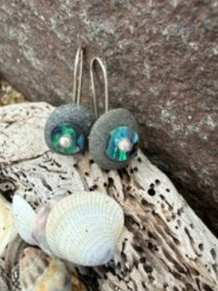 Stone Arrow earrings Beachstone Paua Drop