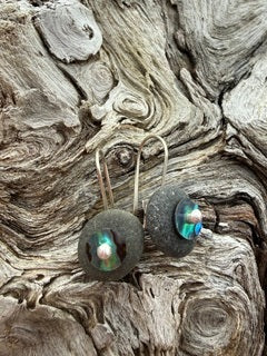 Stone Arrow earrings Beachstone Paua Drop